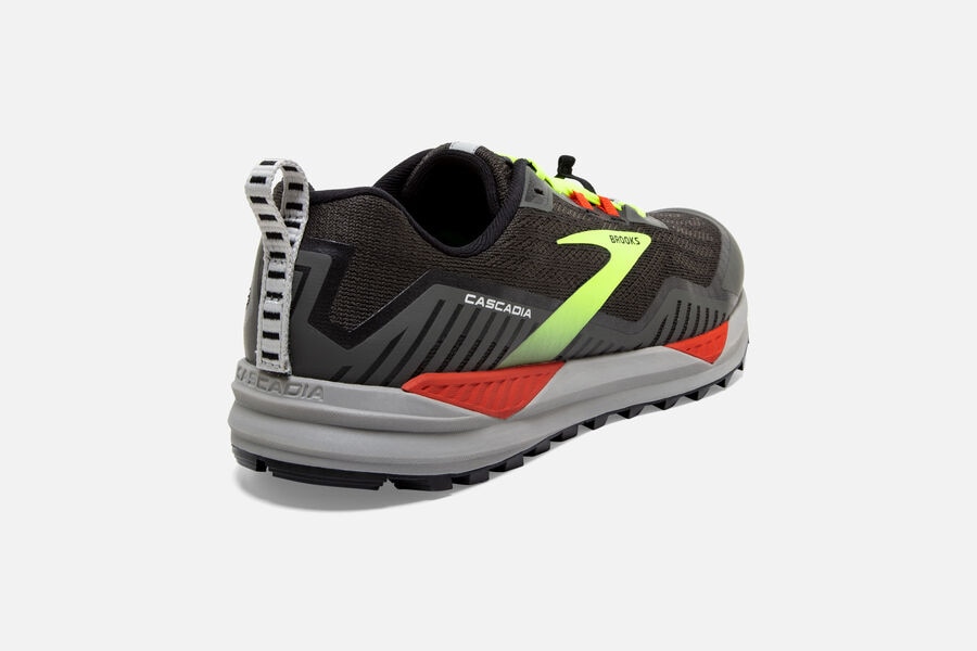 Brooks Cascadia 15 Trail Running Shoes Mens - Black/Green - IKCXQ-7824